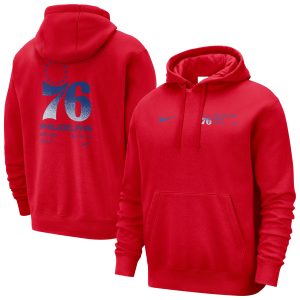 Nike Philadelphia 76ers Red Courtside Club Marvelous Pullover Hoodie Enhance your game - day look! Get this fashionable jersey.