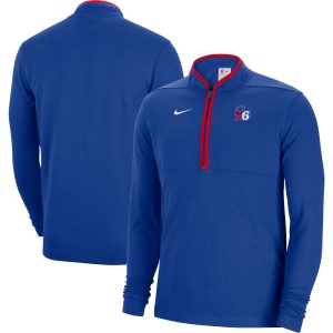Nike Philadelphia Gorgeous 76ers Royal Authentic Performance Half Zip Top Perfect fit! Order this comfortable jersey.