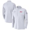 Nike Philadelphia 76ers White 2024/25 City Edition Stunning Authentic Coaches Performance Half Zip Top Authentic look! Wear this genuine jersey.