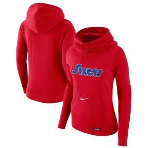 Nike Philadelphia 76ers Women's Premium - grade Red 2024/25 City Edition Essential Club Pullover Hoodie Team spirit! Show it off with this awesome jersey.