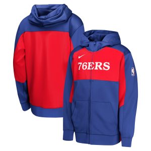 Nike Philadelphia 76ers Youth Marvelous Royal/Red Authentic On Court Showtime Performance Full Zip Hoodie Perfect fit! Order this comfortable jersey.