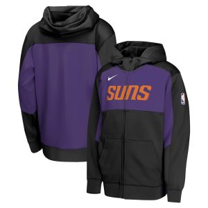 Nike Phoenix Superior Suns Youth Black/Purple Authentic On Court Showtime Performance Full Zip Hoodie Celebrate your team! Order this commemorative jersey.