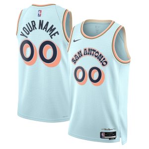 Nike San Antonio Spurs Unisex Fabulous Light Blue 2024/25 Custom Swingman Jersey City Edition Team spirit! Show it off with this awesome jersey.