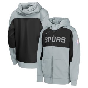 Nike San Antonio Spurs Luxurious Youth Silver/Black Authentic On Court Showtime Performance Full Zip Hoodie Flash sale! Snag this great jersey at a discounted price.