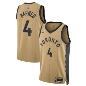 Nike Scottie Barnes Toronto Raptors Unisex Gold 2023/24 Swingman Jersey City Edition Elegant Proven quality! Invest in this reliable jersey.
