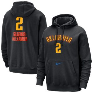 Nike Shai Gilgeous Alexander Oklahoma City Thunder Black 2024/25 City Edition Name & Number Captivating Pullover Hoodie Time - sensitive! Order now before the deal expires.