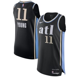 Nike Trae Young Atlanta Hawks Black Authentic Jersey City Edition Magnificent Exclusive design! Own a jersey like no other.