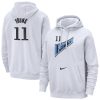 Nike Trae Young Atlanta Hawks White 2024/25 Name & Number Distinguished Pullover Hoodie High - demand item! Order this sought - after jersey immediately.