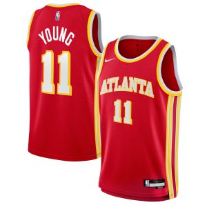 Nike Trae Young Atlanta Hawks Youth Red Swingman Jersey Icon Outstanding Edition Stand out from the crowd! Wear this eye - catching jersey.