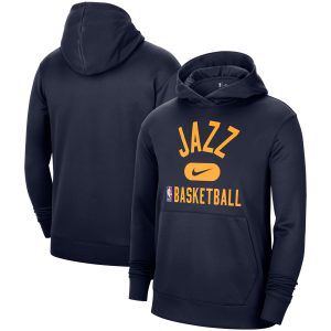 Nike Utah Jazz Navy Refined 2021 2022 Spotlight On Court Performance Practice Pullover Hoodie Show your dedication! Own this special jersey for your team.