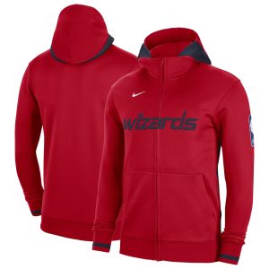 Nike Washington Stunning Wizards Red Authentic Showtime Performance Full Zip Hoodie Enhance your game - day look! Get this fashionable jersey.