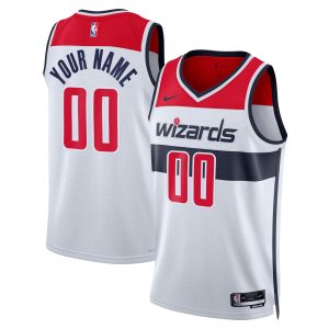 Nike Washington Wizards Unisex White Terrific Swingman Custom Jersey Association Edition Collector's item! A rare addition to any collection.