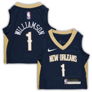 Nike Zion Williamson New Orleans Pelicans Infant Navy Replica Jersey Icon Phenomenal Edition Authentic look! Wear this genuine jersey.