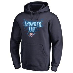 Oklahoma City Thunder Navy Hometown Elegant Collection Thunder Up Pullover Hoodie Retailers