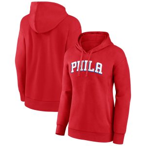Philadelphia 76ers Women's Red Wordmark Alt Pullover Hoodie Superb Show your dedication! Own this special jersey for your team.