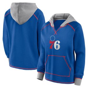 Philadelphia 76ers Women's Royal Boom Pullover Hoodie Exquisite Gift idea! Surprise a sports fan with this amazing jersey.