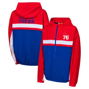 Philadelphia 76ers Youth Red Headliner Fabulous Windbreaker Full Zip Hoodie Jacket Sports fans