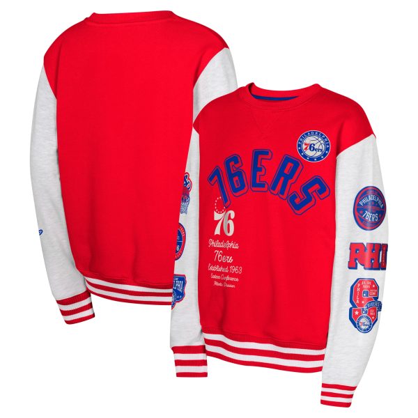 Philadelphia 76ers Captivating Youth Red Star Treatment Pullover Sweatshirt Collectors