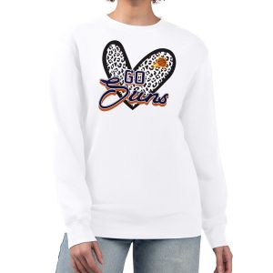 Phoenix Suns G III 4Her by Enchanting Carl Banks White Women's GIII 4 Her Leopard Heart graphic Fleece Crewneck sweatshirt Celebrate your team! Order this commemorative jersey.