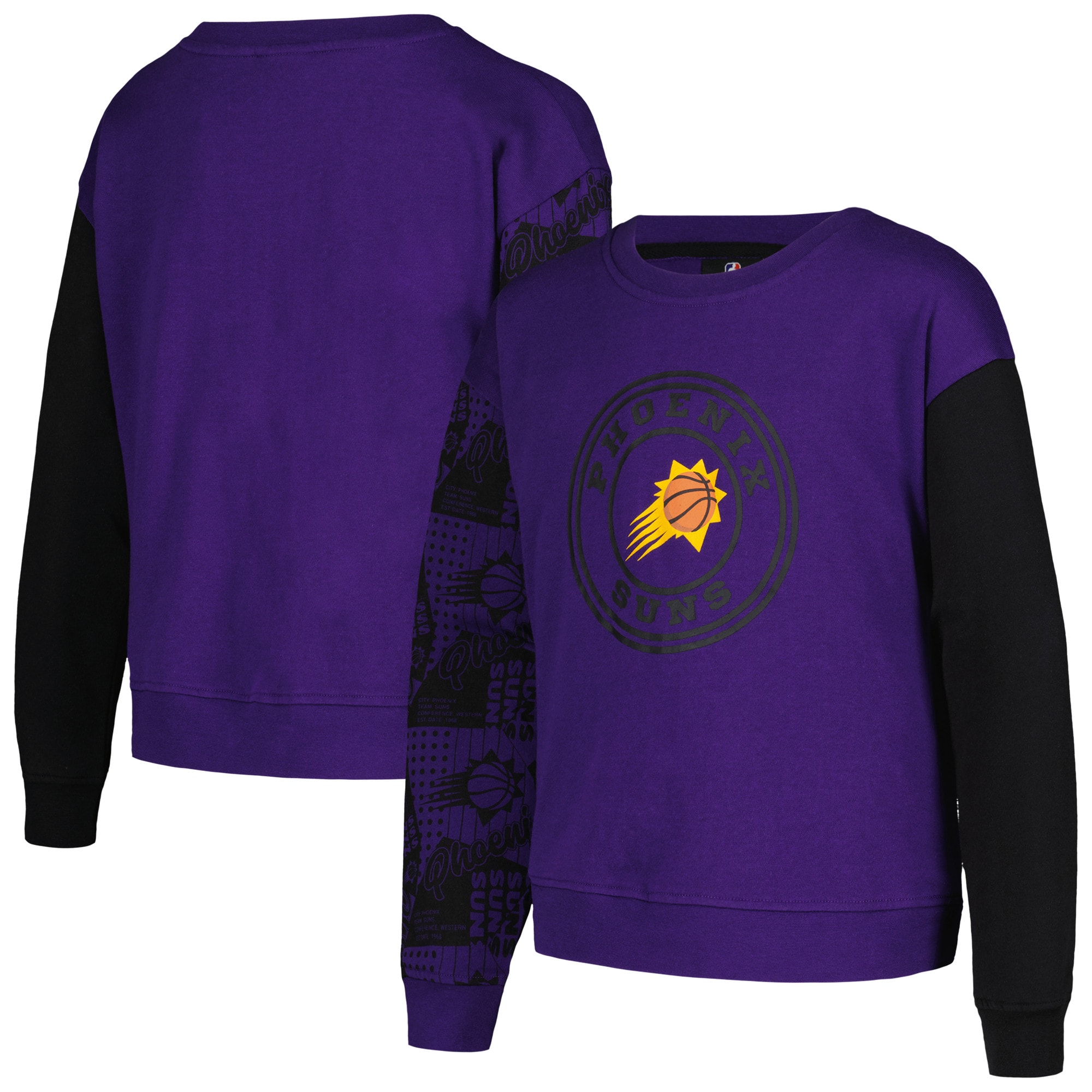 Phoenix Suns Girls Youth Purple Trifecta Pullover Top - notch Sweatshirt Unbeatable style! Get this stylish jersey now.
