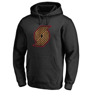 Portland Trail Classy Blazers Black Hardwood Pullover Hoodie Collector's item! A rare addition to any collection.