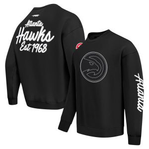 Pro Standard Atlanta Hawks Black Paint Exceptional the City Drop Shoulder Sweatshirt Collector's item! A rare addition to any collection.
