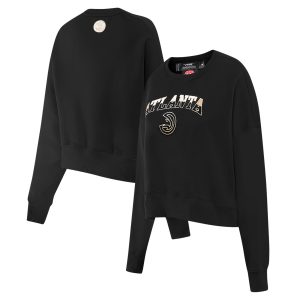 Pro Premium Standard Atlanta Hawks Women's Black Glam Cropped Pullover Sweatshirt Trending now! Grab this hot jersey while you can.