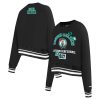 Pro Standard Boston Celtics Women's Black Area Marvelous Code Cropped Pullover Sweatshirt Limited stock! Be quick and grab this must - have jersey to support your team.