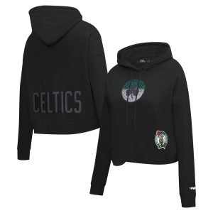 Pro Standard Boston Enchanting Celtics Women's Black Jewels Cropped Pullover Hoodie Exclusive design! Own a jersey like no other.