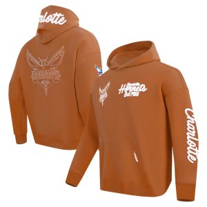 Pro Standard Charlotte Splendid Hornets Brown Paint the City Drop Shoulder Pullover Hoodie Upgrade your fan gear! Order this premium jersey today.