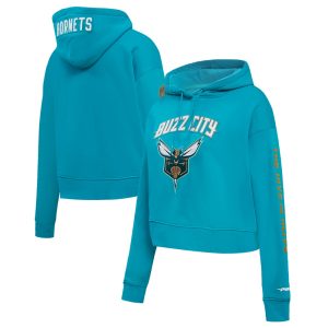 Pro Standard Charlotte Hornets Women's Teal 2023/24 High - quality City Edition Cropped Pullover Hoodie Stand out from the crowd! Wear this eye - catching jersey.