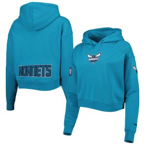 Pro Standard Charlotte High - quality Hornets Women's Teal Classic Fleece Cropped Pullover Hoodie Don't be left out! Get this stylish jersey and show your team pride.