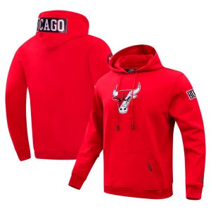 Pro Standard Chicago Bulls Red Split Logo Pullover Top - notch Hoodie Don't be left out! Get this stylish jersey and show your team pride.