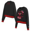 Pro Standard Chicago Bulls Women's Black Area Code Cropped Pullover Stylish Sweatshirt Show your dedication! Own this special jersey for your team.