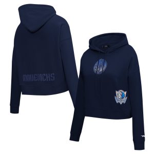 Pro Standard Dallas Mavericks Terrific Women's Navy Jewels Cropped Pullover Hoodie Hurry! Exclusive offer. Get your hands on this outstanding jersey right away.