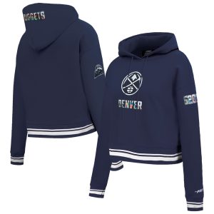 Pro Standard Denver Classy Nuggets Women's Navy 2024/25 City Edition Cropped Pullover Hoodie Exclusive design! Own a jersey like no other.