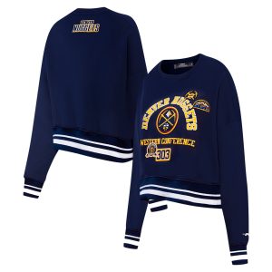 Pro Standard Denver Nuggets Women's Navy Area Code Cropped Luxurious Pullover Sweatshirt Last chance! Grab this awesome jersey before it's gone for good.
