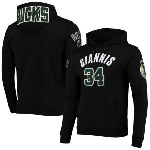 Pro Standard Giannis Antetokounmpo Luxurious Milwaukee Bucks Black Player Pullover Hoodie Collectors