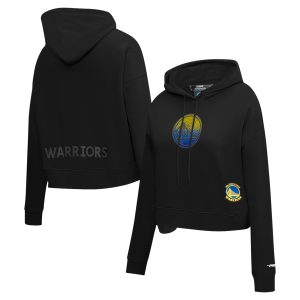 Pro Outstanding Standard Golden State Warriors Women's Black Jewels Cropped Pullover Hoodie Authentic look! Wear this genuine jersey.
