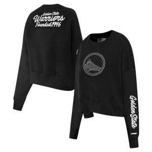 Pro Standard Golden State Warriors Women's Black Paint The Luxurious City Cropped Pullover Sweatshirt For the true fans! Secure this authentic jersey now.