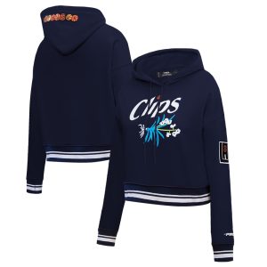 Pro Standard LA Superb Clippers Women's Navy 2023/24 City Edition Cropped Pullover Hoodie Sports enthusiasts