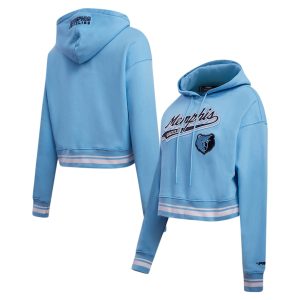 Pro Standard Memphis Outstanding Grizzlies Women's Light Blue Script Tail Cropped Pullover Hoodie Perfect fit! Order this comfortable jersey.