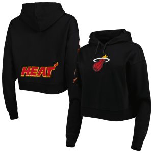 Pro Standard Miami Heat Women's Black Classic Fleece Cropped Pullover Luxurious Hoodie Gift idea! Surprise a sports fan with this amazing jersey.