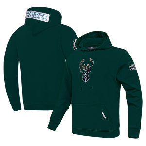 Pro Standard Milwaukee Bucks Hunter Green Charming Split Logo Pullover Hoodie Limited stock! Be quick and grab this must - have jersey to support your team.
