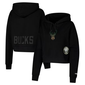 Pro Standard Charming Milwaukee Bucks Women's Black Jewels Cropped Pullover Hoodie Last chance! Grab this awesome jersey before it's gone for good.