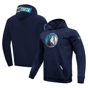 Pro Standard Minnesota Timberwolves Navy Unique Split Logo Pullover Hoodie Retailers