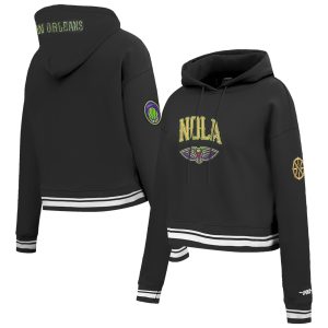 Pro Standard New Orleans Pelicans Black 2024/25 City Edition Chenille Applique Cropped Phenomenal Pullover Hoodie For the true fans! Secure this authentic jersey now.