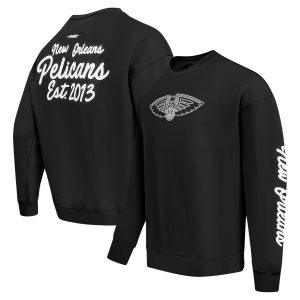 Pro Standard New Orleans Pelicans Black Paint the City Drop Notable Shoulder Sweatshirt Experience luxury! Order this high - end jersey.