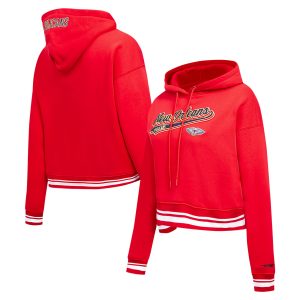 Pro Standard New Orleans Captivating Pelicans Women's Red Script Tail Cropped Pullover Hoodie Team spirit! Show it off with this awesome jersey.