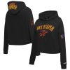 Pro Standard Oklahoma City Thunder Women's Black 2024/25 City Edition Chenille Applique Cropped Pullover Striking Hoodie Limited stock! Be quick and grab this must - have jersey to support your team.